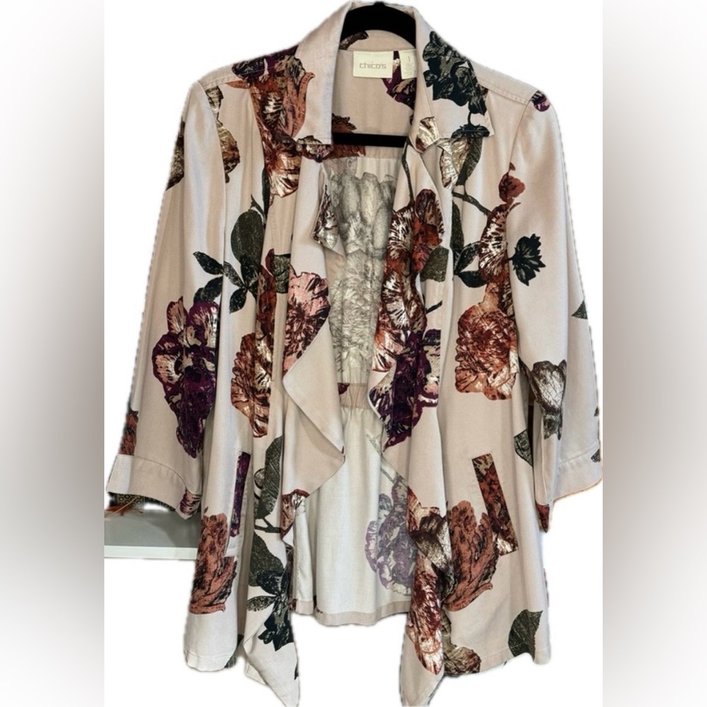 Chico’s Fall Floral Waterfall Jacket